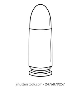 bullet ammo illustration hand drawn outline isolated vector