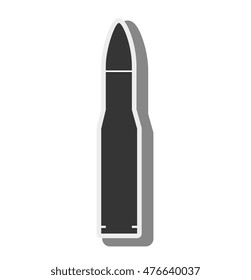 bullet ammunition firearm gun weapon shooting protection silhouette vector illustration