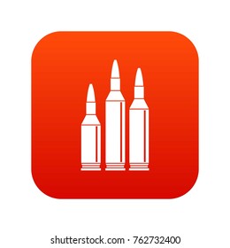 Bullet ammunition icon digital red for any design isolated on white vector illustration