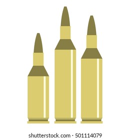 Bullet ammunition icon. Flat illustration of bullet vector icon for web design