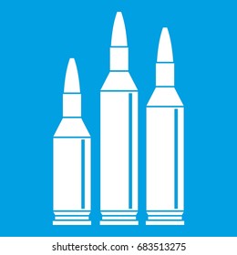 Bullet ammunition icon white