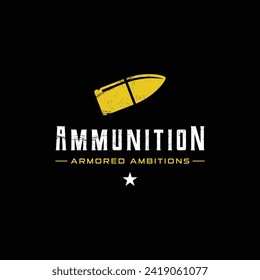 Bullet ammunition logo design with vintage style.