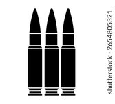 Bullet Ammunition  - Vector illustration Black silhouette Icon