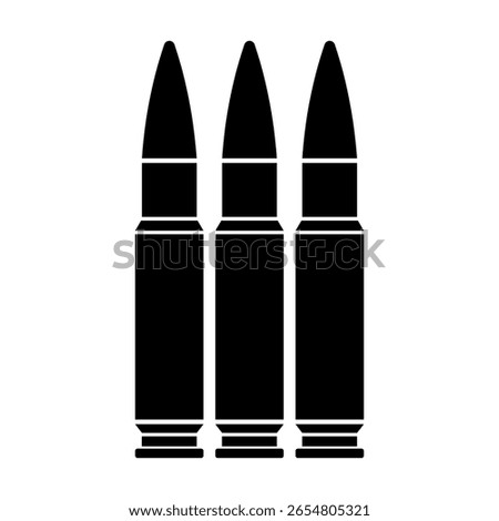 Bullet Ammunition  - Vector illustration Black silhouette Icon