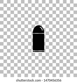 bullet. Black flat icon on a transparent background. Pictogram for your project
