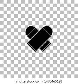 Bullet. Black flat icon on a transparent background. Pictogram for your project