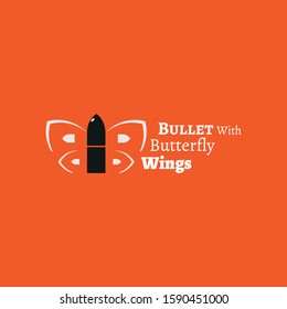 Bullet with butterfly wings. Smashing pumpkins Music concept. Rock t-shirt print. Vector illustration for fashion concept. 