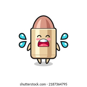 Cartoon-Kugel-Illustration mit weinender Geste , süßes Design für T-Shirt, Aufkleber, Logo-Element