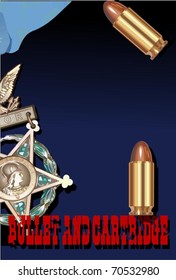 bullet and cartridge 1 vector, vector illustration