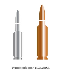 Bullet Cartridge Cases Isolated Over White Stock Vector (Royalty Free ...