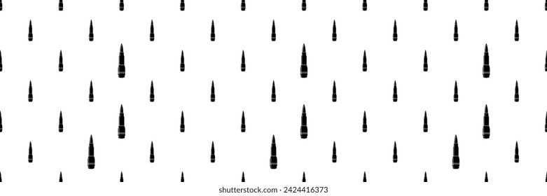Icono de cartucho de bala Patrón sin fisuras, redondo, munición de arma de fuego Ilustración vectorial