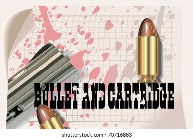 bullet and cartridge vector, vector illustration