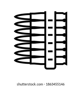 bullet clip line icon vector. bullet clip sign. isolated contour symbol black illustration