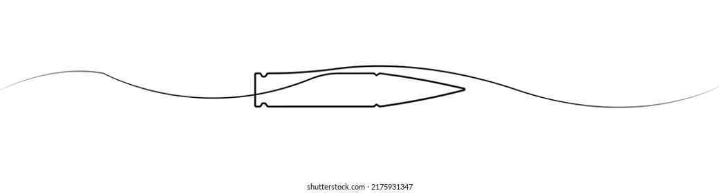 Bullet Continuous Line Drawing Vector. One Line Bullet Vector Background. Bullet Linear Icon. Continuous Outline Of A Bullet.