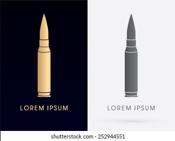 Bullet, designed using gold and black color ,logo, symbol, icon, graphic, vector.