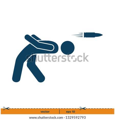 bullet, dodge, evade man icon vector logo template