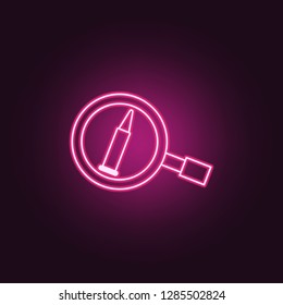 bullet evidence icon. Elements of Crime Investigation in neon style icons. Simple icon for websites, web design, mobile app, info graphics