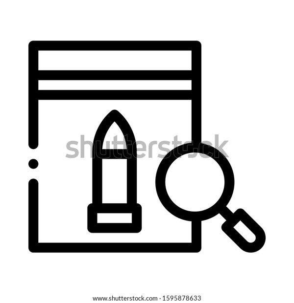 Bullet\
Evidence Poly Bag Icon Vector. Outline Bullet Evidence Poly Bag\
Sign. Isolated Contour Symbol\
Illustration