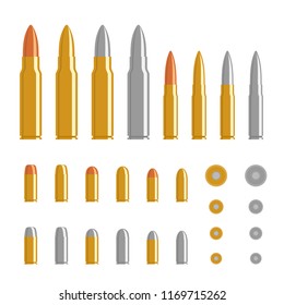 Bullet flat design set, illustration isolated on white background