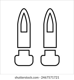 Vector de línea de iconos planos en forma de bala