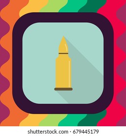 bullet flat icon with long shadow, vector illustration