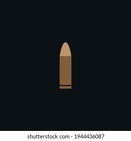 Bullet flat icon. Simple style army gun symbol. Logo design element. T-shirt printing. eps10. Vector for sticker.