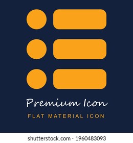 Bullet Form premium material ui ux isolated vector icon in navy blue and orange colors