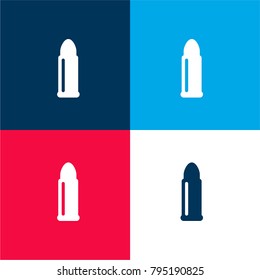 bullet four color material and minimal icon logo set in red and blue