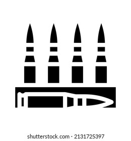 bullet for gun glyph icon vector. bullet for gun sign. isolated contour symbol black illustration