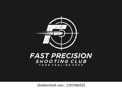 Bullet Gun Target Logo Design Vector