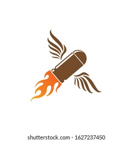 bullet gun vector icon illustration design template