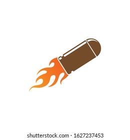 bullet gun vector icon illustration design template