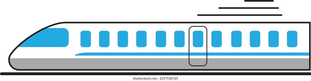 Bullet, high-speed rail train icon. Cartoon train vector icon for web design.