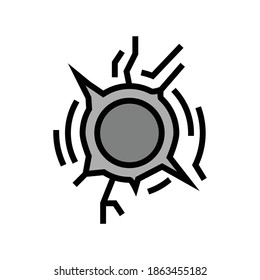 Kugeln-Loch-Farbsymbol Vektorgrafik. Klappenschild. einzelne Symbolillustration