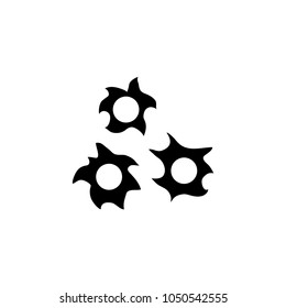 Bullet Hole. Flat Vector Icon. Simple black symbol on white background