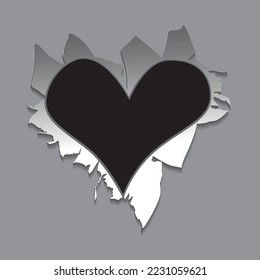 Bullet hole in the form of heart vector illustration
