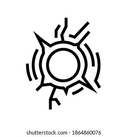 bullet hole line icon vector. bullet hole sign. isolated contour symbol black illustration