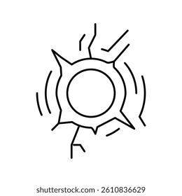 bullet hole line icon vector. bullet hole sign. isolated contour symbol black illustration