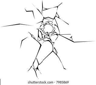 Bullet hole, vector illustration