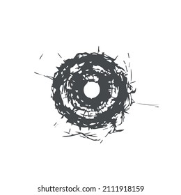 bullet hole. vector simple illustration