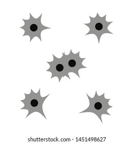 Similar Images, Stock Photos & Vectors of Set of six bullet holes