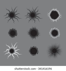 Bullet holes set