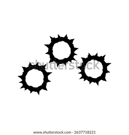 Bullet holes silhouette vector flat illustration design.