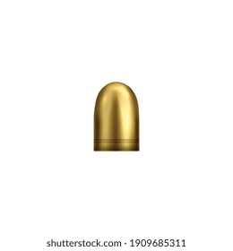 Bullet holes target realistic composition on blank background with isolated image of gold bullet vector illustration