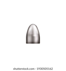 Bullet holes target realistic composition on blank background with isolated image of silver bullet vector illustration