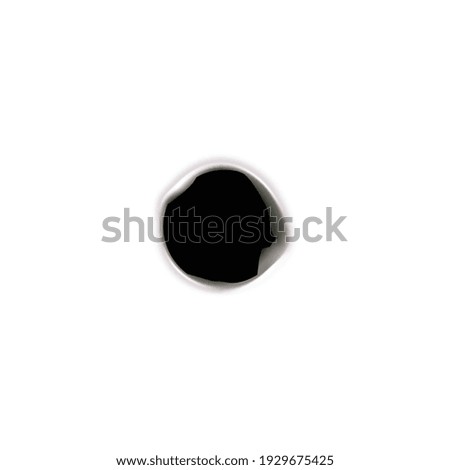 Bullet holes target realistic composition on blank background with isolated image of single bullet spot vector illustration