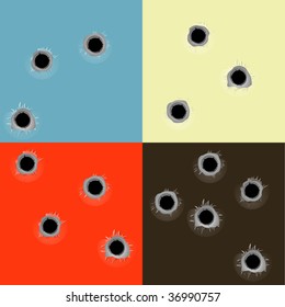 Bullet Holes. Vector.