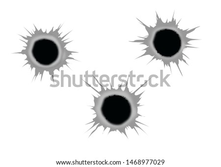 Bullet holes. Vector illustration eps 10.