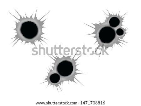 Bullet holes. Vector illustration eps 10.