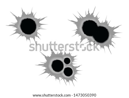 Bullet holes. Vector illustration eps 10.